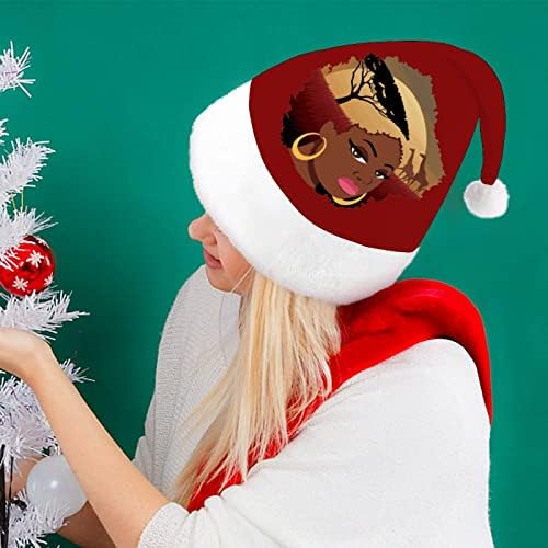 אפריקאי ילדה נוף חג המולד כובע סנטה כובע מצחיק חג המולד כובעי חג מסיבת כובעי עבור נשים / גברים