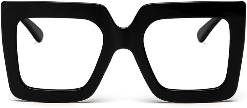 שמש גדול כחול אור משקפיים לנשים אופנה עבה כיכר מחשב משקפי ללא מרשם שחור משקפיים