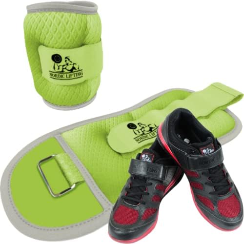 משקולות שורש כף היד בקרסול 1 קילוגרם - צרור ירוק עם נעליים גודל וונג'ה 7 - אדום שחור