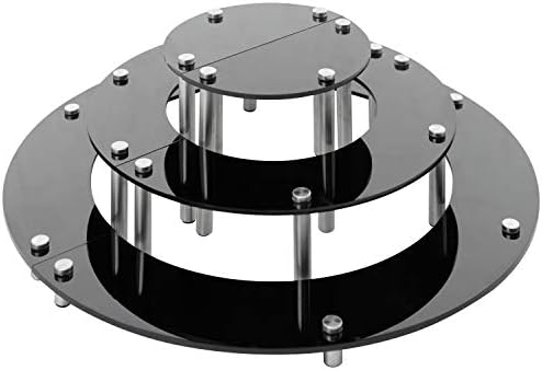 MyGift Set 6 חלקים השחור אקרילי חצי מעגל חצי מעגל קינוח קינוח קינוח מדפי מעמד, שולחני שולחן אספנות מוצרים.