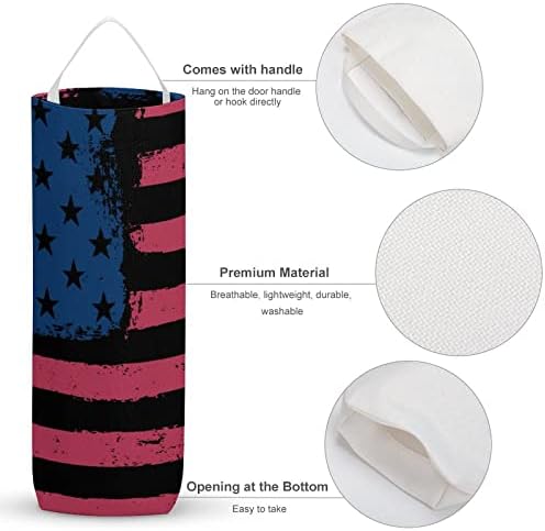 ארהב אמריקאי דגל בציר מכולת תיק רחיץ ארגונית מכשירי עם תליית לולאה לאחסון קניות אשפה שקיות