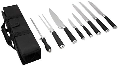 9-חתיכה מטבח סכין סט בתיק נשיאה - אולטרה שארפ שף סכיני עם ארגונומי ידיות - מקצועי יפני שף של סכין סט עם קילוף, גילוף,
