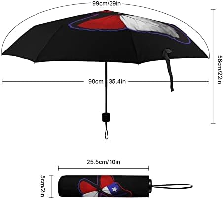 מטריית נסיעות דגל טקסס פרפר מטרייה מתקפלת אטומה לרוח לגשם סגירה פתוחה אוטומטית