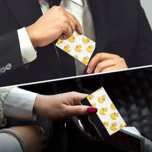 צהוב תינוק ברווז עסקים כרטיס מחזיק עבור נשים גברים כרטיס ביקור מחזיק מקרה עם עור אישי כרטיס אשראי כרטיס מזהה כרטיס ארגונית
