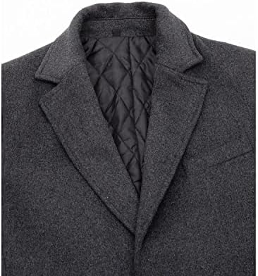 תערובת צמר של ליסקולו לגברים מעיל מעיל עם אורך מפרק מעיל טרנץ 'ברדס.
