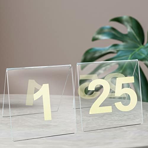 שולחן מספרי 1-25 כפול צד זהב מספרים על שקוף אקריליק שולחן מספרי שולחן אוהל מספרים לחתונה קבלה