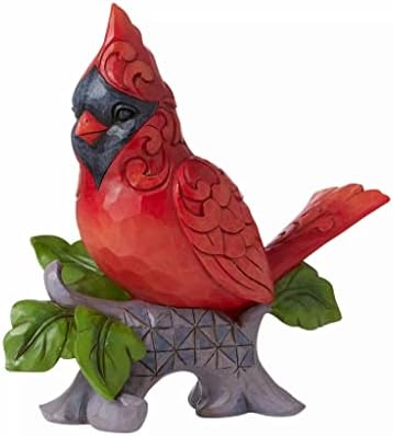 Enesco Jim Shore Heartwood Creek Cardinal יושב על צלמית ענף, 5 אינץ ', רב צבעוני