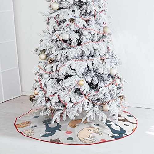 חתולים צבעוניים חמודים חצאית עץ חג המולד תחרה קישוטי חג המולד חג המולד עץ עץ מחצלת מחצלת חופשה