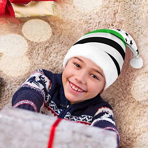 ירוק דק קו ארהב דגל חג המולד כובע אישית סנטה כובע מצחיק חג המולד קישוטים