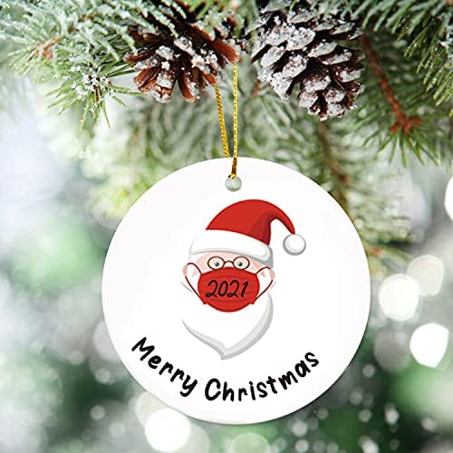 קישוטי חג המולד 2021, סנטה קלאס עיצוב מודפס דו-צדדי עץ חג המולד עץ חג המולד קישוטי בית מצחיקים, קישוטים לתלייה
