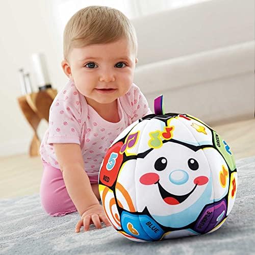 פישר-מחיר לצחוק וללמוד צעצוע של לימוד מוזיקלי לתינוקות, כדור כדורגל קטיפה עם שירים צלילים וביטויים לגילאי 6+ חודשים