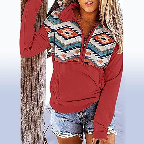 קפוצ'ונים של נוקמופו נשים סוודר מודפס סוודר מודפס דפסה מזדמן צבעוני שרוול ארוך חולצה עם סווטשירט עם ברדס