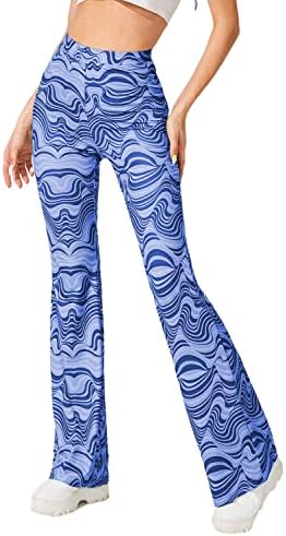 מכנסי התלקחות נלהבים לנשים - פסטיבל דיסקו ברגליים רחבות שנות ה -70 תלבושות פסטיבל דיסקו תלבושות מותניים גבוהות מכנסיים