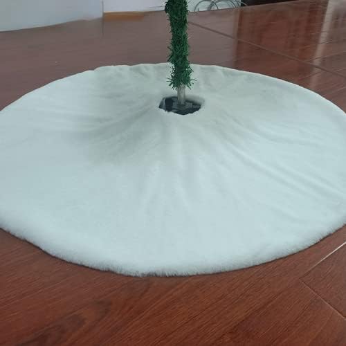 קישוט חצאית עץ חג המולד לבן טהור פלוס חצאית עץ חג המולד קטיפה חיצונית מקורה