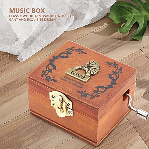 HGVVNM מיני קופסת מוסיקה מעץ קופסת מוסיקה מתכת רטרו רטרו מדגם מכני מלאכת יום הולדת מתנה לקישוטים לבית