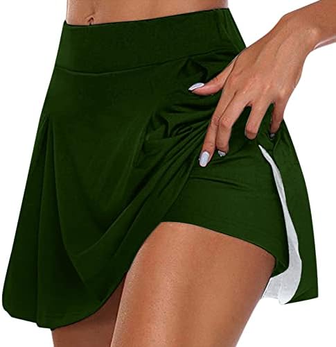 חצאיות ריצות זורמות עם קפלים עם מכנסיים קצרים נשים גולף גולף סקורטס 2 ב 1 עניבה ריצה מכנסיים קצרים יוגה סורטס