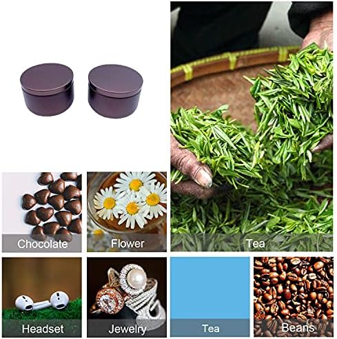 6 חבילות מיני פח עגול תה יכול, מתכת סוכר קפה פחיות מחסני, קפה אחסון מיכלי, נייד עבור תה קפה הרב סוכריות שוקולד סוכר תבלינים