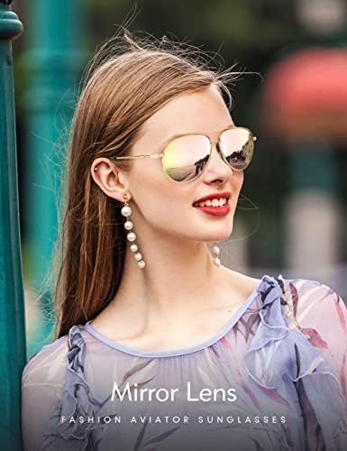 משקפי שמש לנשים מקוטבות מראה עם מקרה-400 הגנה 60 ממ