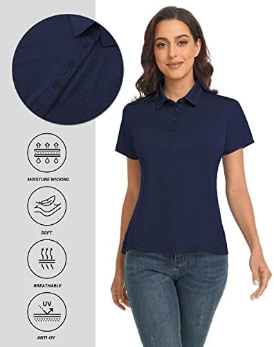 חולצת פולו של אורמוס נשים חולצת טריקו שרוול קצר חולצות פולו מזדמנים לנשים חולצות ספורט אתלטיות 4 כפתורים