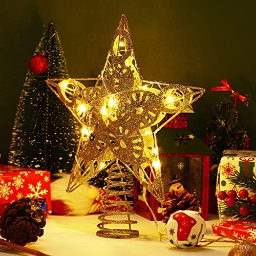 כוכב חג המולד עץ טופר קישוט כוכב חג המולד עץ נצנצים טופר חג המולד עץ טופר רפלקטור טופקור פלסטיק כוכב עץ צמר צמרת