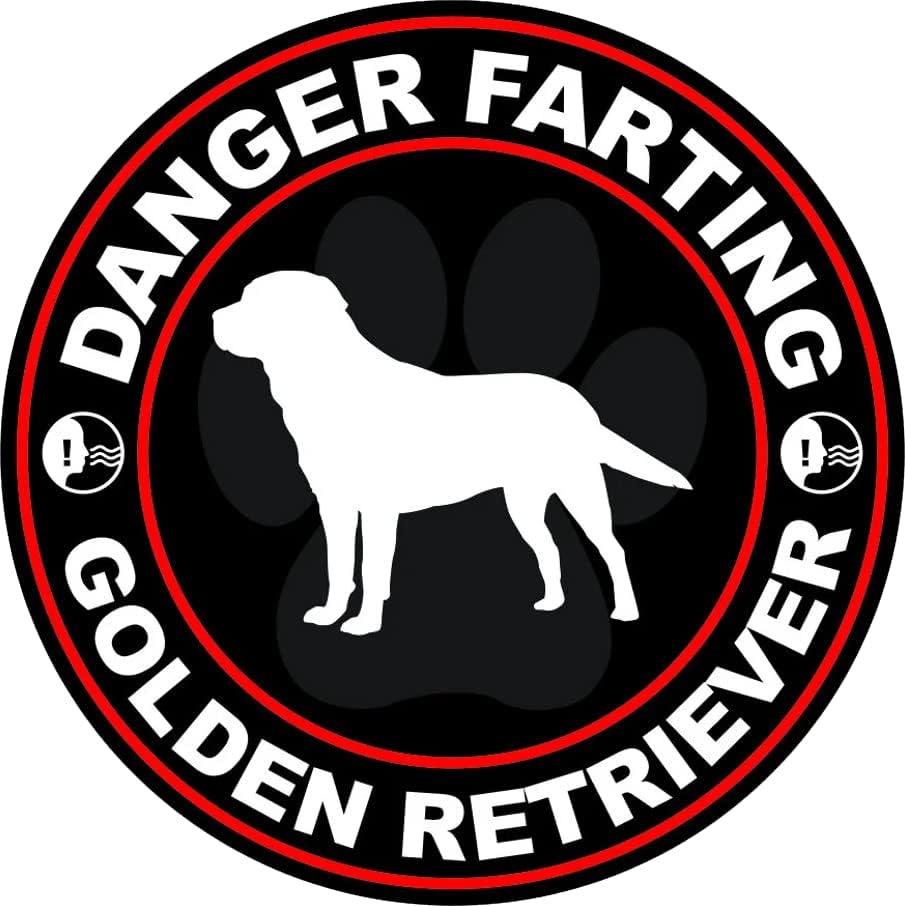 סכנה מפליגה מדבקת גולדן רטריבר דבק עצמי דבק ויניל כלב כלב חיית מחמד - C676 - 6 אינץ 'או 15 סנטימטרים גודל מדבקות
