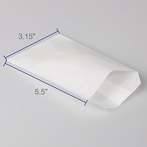 שקיות נייר שעווה מזכוכית בגדריאם 4.72 על 6.75 אינץ ' חבילה של 100 שקיות זכוכית שטוחות מעטפות זכוכית, שקיות עוגיות,