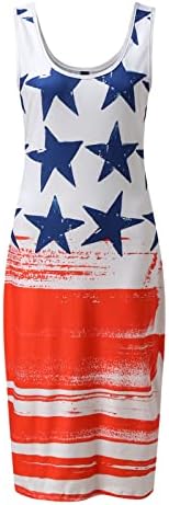 4 ביולי סקסי שמלה לנשים קיץ מיני שמלת אמריקאי דגל קאמי שרוולים סקופ צוואר קוקטייל המפלגה שמלה