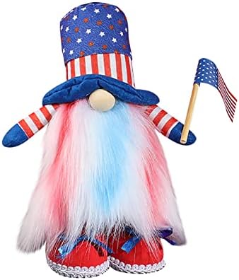 Apodty Gnome Julys מגש דגל רביעי gnome קישוט גנום אמריקאי של קישוט שולחן עבודה פטריוטי