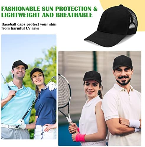 Zhanmai 12 חלקים שחור כובע מתכוונן רשת כובעי בייסבול Snapback Trucker כובעי יוניסקס כובע לגברים גולף ספורט נשים