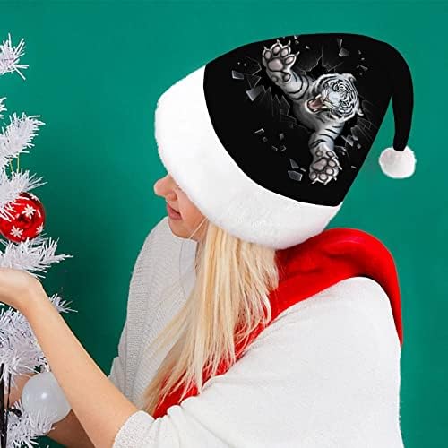 לבן נמר קפיצות חג המולד כובע סנטה כובע מצחיק חג המולד כובעי חג מסיבת כובעי עבור נשים / גברים