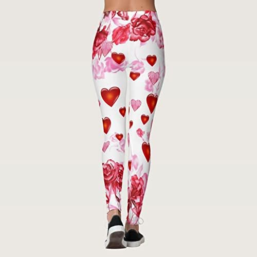 מכנסי יוגה ליום האהבה לנשים אוהבות חותלות גרפיות לב מכנסי יוגה מותניים גבוהים עבור חותלות ריצה