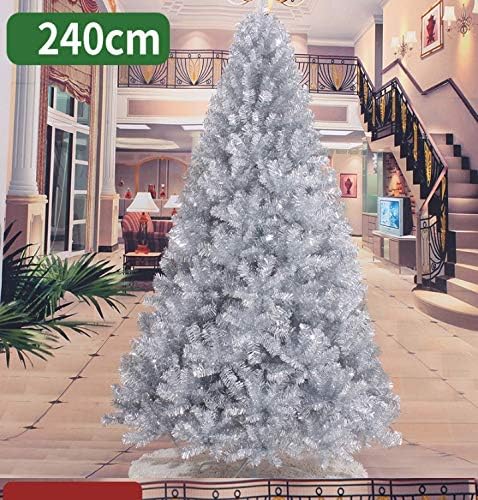 UXZDX 240 סמ עץ חג המולד כסף לבן מלא מלאכותי עץ חג מולד קישוטי חג המולד לקישוטים לחג המולד הבית