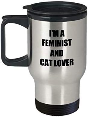 ספל נסיעות פמיניסטי חתול רעיון מתנה מצחיק לתה קפה של איסור פרסום של מכוניות 14oz נירוסטה