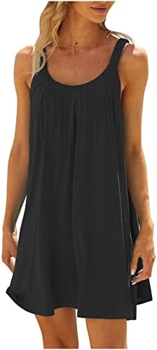 שמלות קיץ של פיינסי לנשים 2023 שמלת טנק חוף מזדמן אופנה הדפס פרחוני דפוס בוהו שמלת שרוולים ללא שרוולים כל