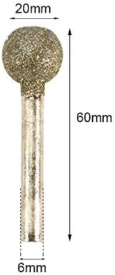 WENFO 5 יחידות 1/4 אינץ 'שחיקת יהלום ראש/מצופה יהלום ראש כדורי טחינה סיבובית/טחינה ראש כלים סיבוביים לשוחק