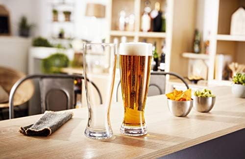 אמז אימפריה פילזנר כוסות בירה, סט של 4, ארבע בירה צלולה 16 עוז, סודה, מים, מיץ שתייה מארז של 4 כלי זכוכית פרימיום