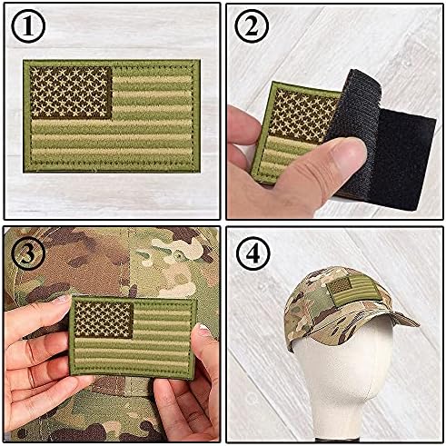 טלאי דגל אמריקאים של Eybros, 10 מערך צרור, טלאים צבאיים טקטיים של ארהב ארהב לתרמילים כובע הילוכים צבאיים וכו '
