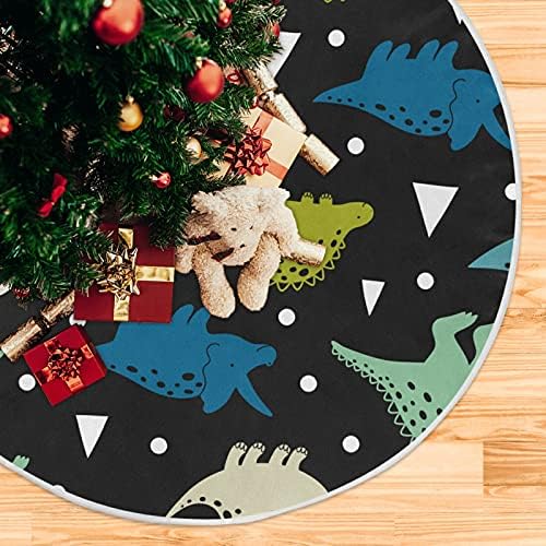 דפוס דינוזאורים חמוד של Baxiej חצאיות עץ חג המולד גדול מחצלת חורף חג המולד לחג עץ עץ עץ חצאית 47.2 אינץ 'לחיצוניות מקורה