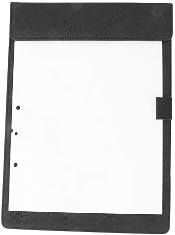 עור לוח עם 9 נתונים כתיבת נייר סד נייד מסמך נייר תיקיית מגנטי קליפ שחור מסמך מחזיק
