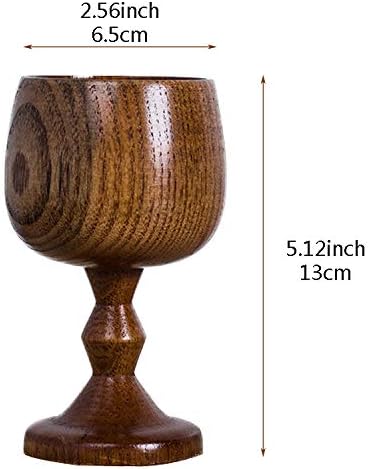 גביע יין מעץ שיזף בעבודת יד כוס שתייה 5 עוז