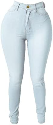 נשים גבוהה מותן סקיני עיפרון ג 'ינס מזדמן רזה בכושר התחת מעלית ג' ינס מכנסיים שטף סופר למתוח ז ' אן מכנסיים