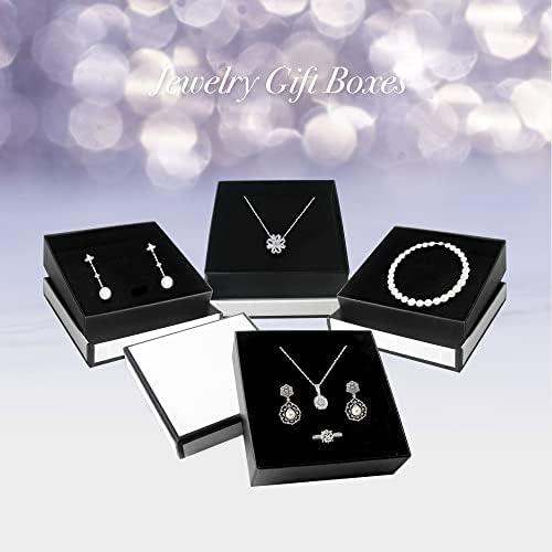 PTSGCAI 24 אריזה תכשיטים קופסאות מתנה שרשרת עגיל תיבת טבעת קופסא מתנה - קופסאות מתנה תכשיטים מרובעים - קופסאות