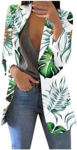 UODSVP מעיל חורף לנשים מדפיס אופנה מזדמן דש שרוול ארוך שרוול רזה כפתור קטן מעיל כפתור קטן