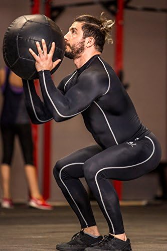 דחיסת ספורט של Mava Top שרוול ארוך לגברים - חולצות טריקו של אימון אתלטי של Baselayer עבור כושר, ריצה ואימון כושר