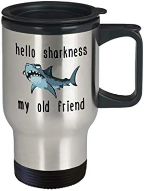 ספל נסיעות של כריש מצחיק - ביולוג ימי מתנה מצחיקה - חובב כריש מתנה - שלום כרישנות ידידי הוותיק