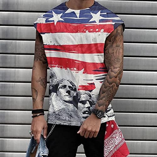 מיאשוי טי חולצה גברים מקרית גופיות אמריקאי דגל הדפסת שרוולים שרירים פטריוטית טיז מגניב ספנדקס ארוך שרוול