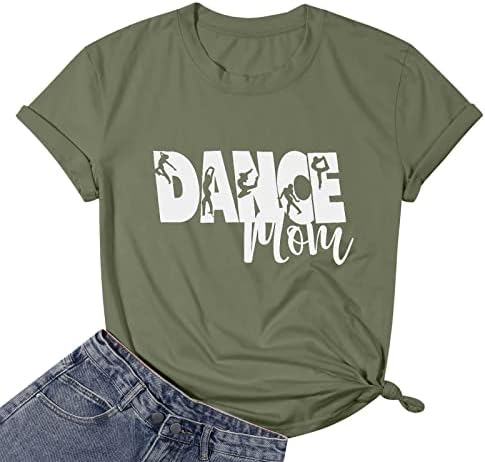 חולצת אמא של לוקילד ריקוד נשים גרפיות חמודות חמודות שרוול קצר חולצת טריקו חולצות Momlife חולצות