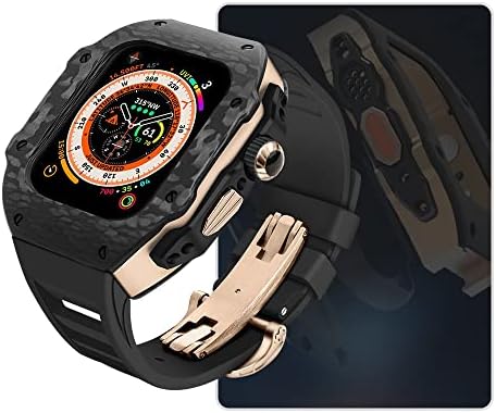 מארז סיבי פחמן של Kavju עבור Apple Watch 8 urtal השתנה 49 ממ S8 45 44 ממ רצועת רצועת רצועת רצועה