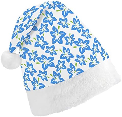 היביסקוס פרחי חג המולד כובע סנטה קלאוס כובעי קצר קטיפה עם לבן חפתים לגברים נשים חג המולד חג מסיבת קישוטים