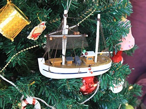 ספינת הטרול הימית של המפטון-6-102-חג המולד עץ אר אס דגם דיג סירת חג המולד ימי קישוט-עץ קישוט